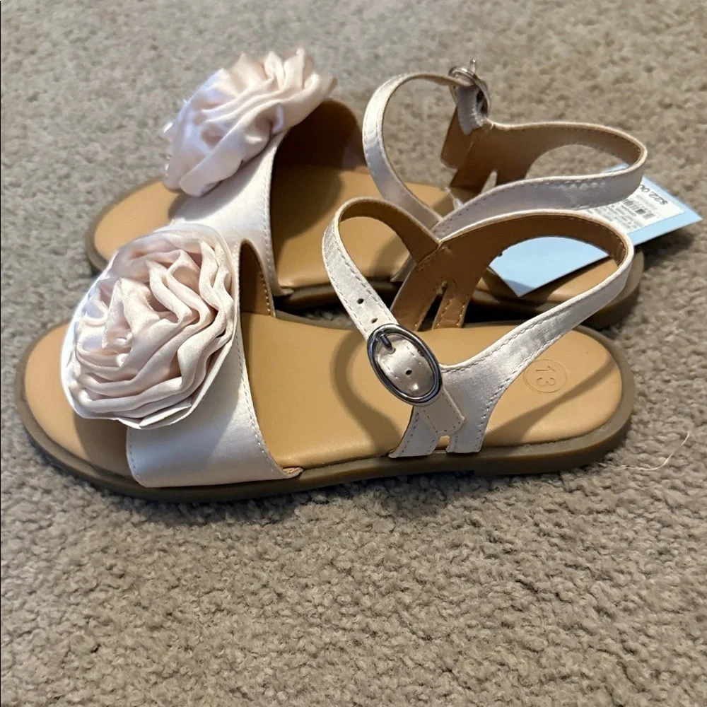 Cat & Jack Pink Satin Floral Kids Sandals